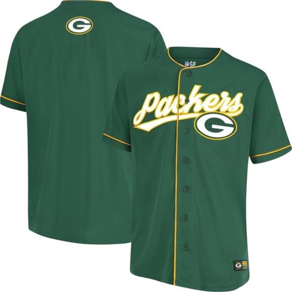 NEW NFL Green Bay Packers Game Day Button Down Baseball Mesh Jersey - Picture 6 of 6